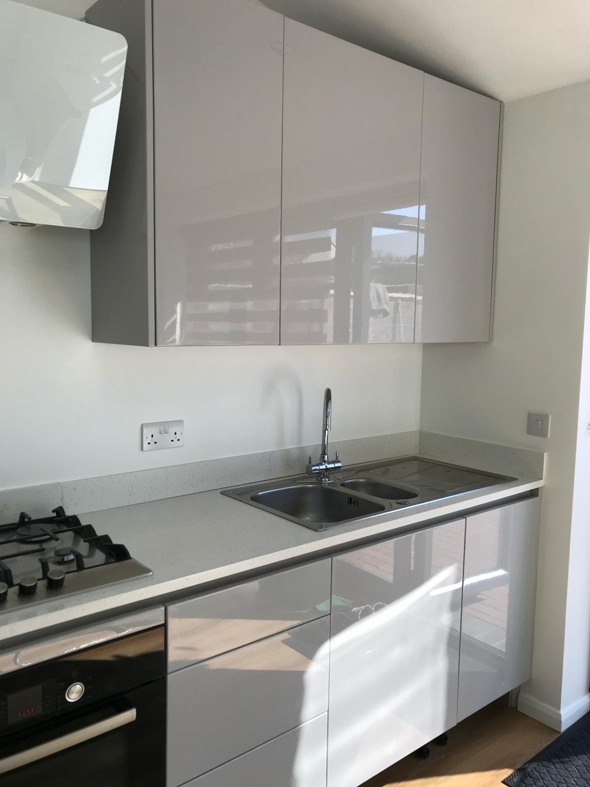 Resprayed Grey colour kitchen