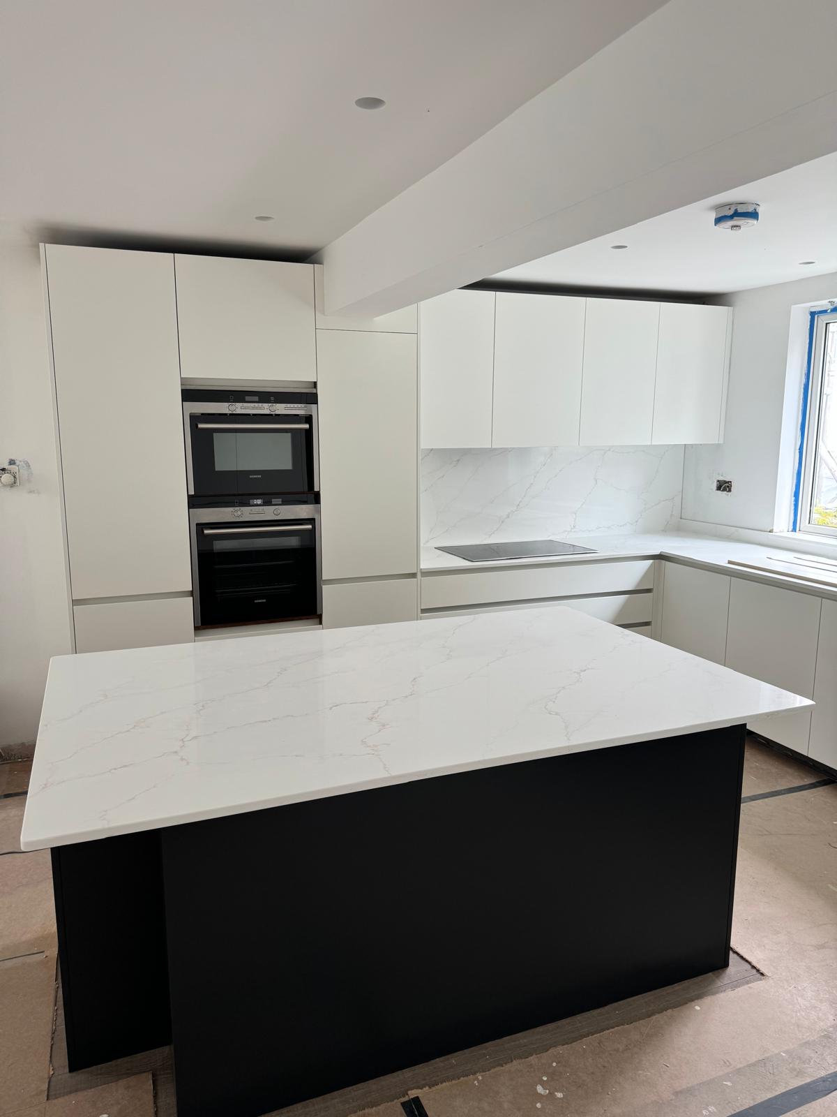 Transform Your Space with a Respray Light Kitchen and 1 Dark Island